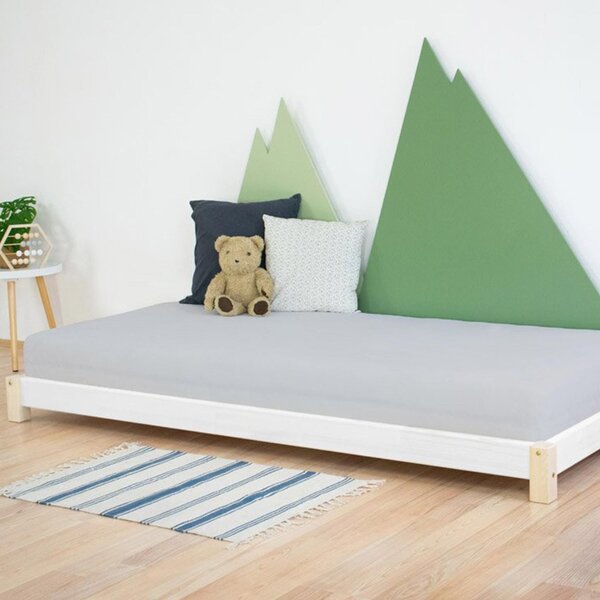 Lit simple TEENY 120 x 180 naturel et blanc