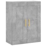 vidaXL Buffet haut Gris béton 69 5x34x180 cm Bois d'ingénierie