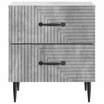 vidaXL Cabinet de chevet 2 Pièces Gris béton 43 x 34 5 x 47 5 cm