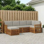 vidaXL Ensemble de canapés d'extérieur 5 pc Naturel et gris clair