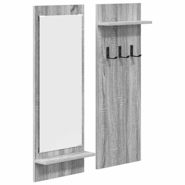 vidaXL Porte-manteau mural avec étagère Sonoma gris 70 x 10 x 90 cm