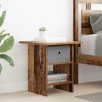 vidaXL Table de chevet avec tiroir 2 Pièces Bois ancien 41 x 40 x 45 cm