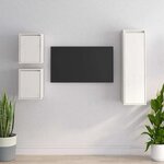 vidaXL Meubles TV 3 Pièces Blanc Bois massif de pin