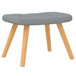 vidaXL Chaise à bascule avec tabouret Gris clair Tissu