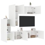 vidaXL Unités murales TV 5 Pièces blanc bois d'ingénierie