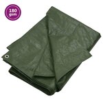 vidaXL Bâche 180 g/m² 8x12 m Vert PEHD