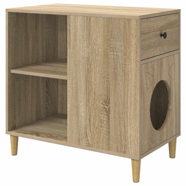 vidaXL Maison pour chat Sonoma 72 x 42.5 x 70 cm Bois d'ingénierie