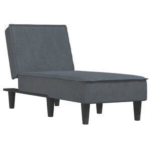 vidaXL Chaise longue gris foncé velours