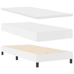 vidaXL Lit à ressorts avec bandes LED Blanc 100 x 200 cm Simili cuir