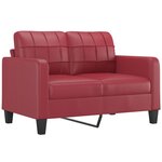 vidaXL Ensemble de canapés 3 Pièces et coussins Rouge bordeaux Similicuir