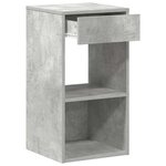vidaXL Tables de chevet avec tiroir 2 Pièces gris béton 35x34x66 5 cm