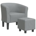 vidaXL Chaise cabriolet avec repose-pied gris clair tissu