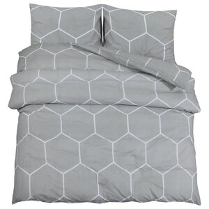 vidaXL Ensemble de housse de couette Gris 220x240 cm Coton