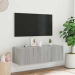 vidaXL Meuble TV mural avec lumières LED sonoma gris 100x35x31 cm