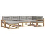 vidaXL Ensemble de canapés d'extérieur 5 pc Blanc et gris clair