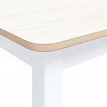 vidaXL Table à manger Blanc et marron 114x71x75 cm Bois d'hévéa massif