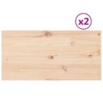 vidaXL Dessus de table 2 Pièces 90x45x2 5cm rectangulaire bois pin massif