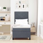 Lit Box Spring vidaXL avec Matelas & LED Gris Foncé 80x200 cm Velours