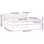 vidaXL Sommier à lattes de lit avec matelas Noir 200x200 cm Tissu