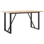 vidaXL Table à manger cadre en O 160x80x75 5 cm bois pin massif fonte