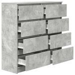 vidaXL Buffet gris béton 100x35x99 cm bois d'ingénierie