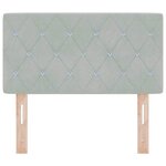 vidaXL Tête de lit LED avec des boutons en cristal capitonnés gris clair de 80 cm en velours