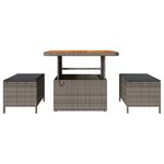 vidaXL Ensemble de salle à manger pour jardin 3 Pièces Gris Poly rotin