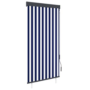 vidaXL Store roulant d'extérieur 100x250 cm Bleu et blanc