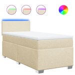 vidaXL Sommier à lattes de lit et matelas Crème 90x190 cm Tissu