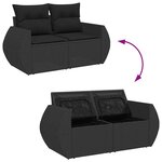vidaXL Salon de jardin 9 Pièces avec coussins noir résine tressée