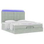 vidaXL Cadre de lit ottoman avec matelas gris clair 200x200 cm velours