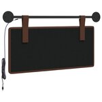 vidaXL Tête de lit suspendue Avec lumière LED Marron Simili cuir
