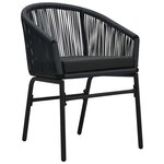 vidaXL Ensemble de salle à manger pour jardin 9 Pièces Noir Poly rotin