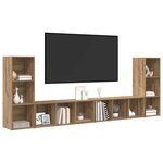 vidaXL Ensemble meuble TV 4 Pièces Chêne artisanal 37 x 35 x 107 5 cm