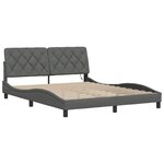 vidaXL Cadre de lit avec LED sans matelas gris foncé 160x200 cm tissu
