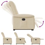 vidaXL Fauteuil inclinable électrique crème tissu
