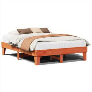 vidaXL Cadre de lit sans matelas cire marron 150x200cm bois pin massif