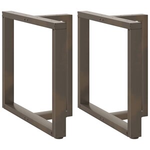 vidaXL Pieds de table à manger en T  2 pièces  noir  70 x 35 x (72-73) cm  acier