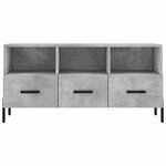 vidaXL Meuble TV gris béton 102x36x50 cm bois d'ingénierie