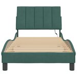 vidaXL Cadre de lit avec lumières LED vert foncé 90x200 cm velours