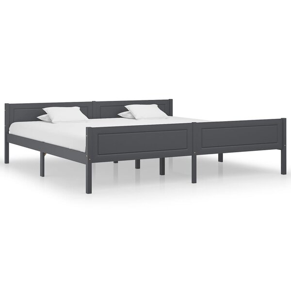 vidaXL Cadre de lit sans matelas bois massif de pin gris 200x200 cm