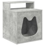 vidaXL Maison pour chat Béton 42 5 x 40 x 53 5 cm Bois d'ingénierie