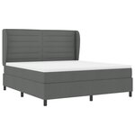 vidaXL Lit avec matelas à ressorts Gris foncé 180x200 cm en tissu.