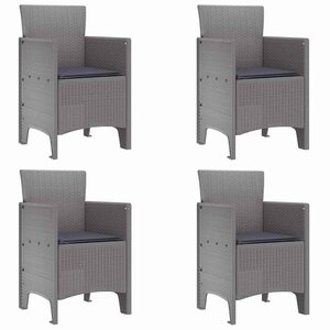 vidaXL Chaise de jardin 4 Pièces Gris clair 53 x 49 x 85 cm PP