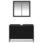 vidaXL Ensemble de mobilier de salle de bain 2 Pièces Chêne noir