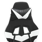vidaXL Chaise de jeu pivotante et repose-pied Noir et blanc Similicuir