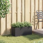 vidaXL Jardinière avec 2 pots noir 72x30x32 cm résine tressée