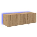 vidaXL Meuble TV mural Montage mural chêne artisanal 100 x 35 x 31 cm