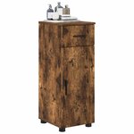 vidaXL Cabinet de salle de bain avec tiroir Chêne fumé 30 x 35 x 80 cm