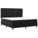 vidaXL Lit à ressorts avec matelas Noir 200 x 180 cm Polyester